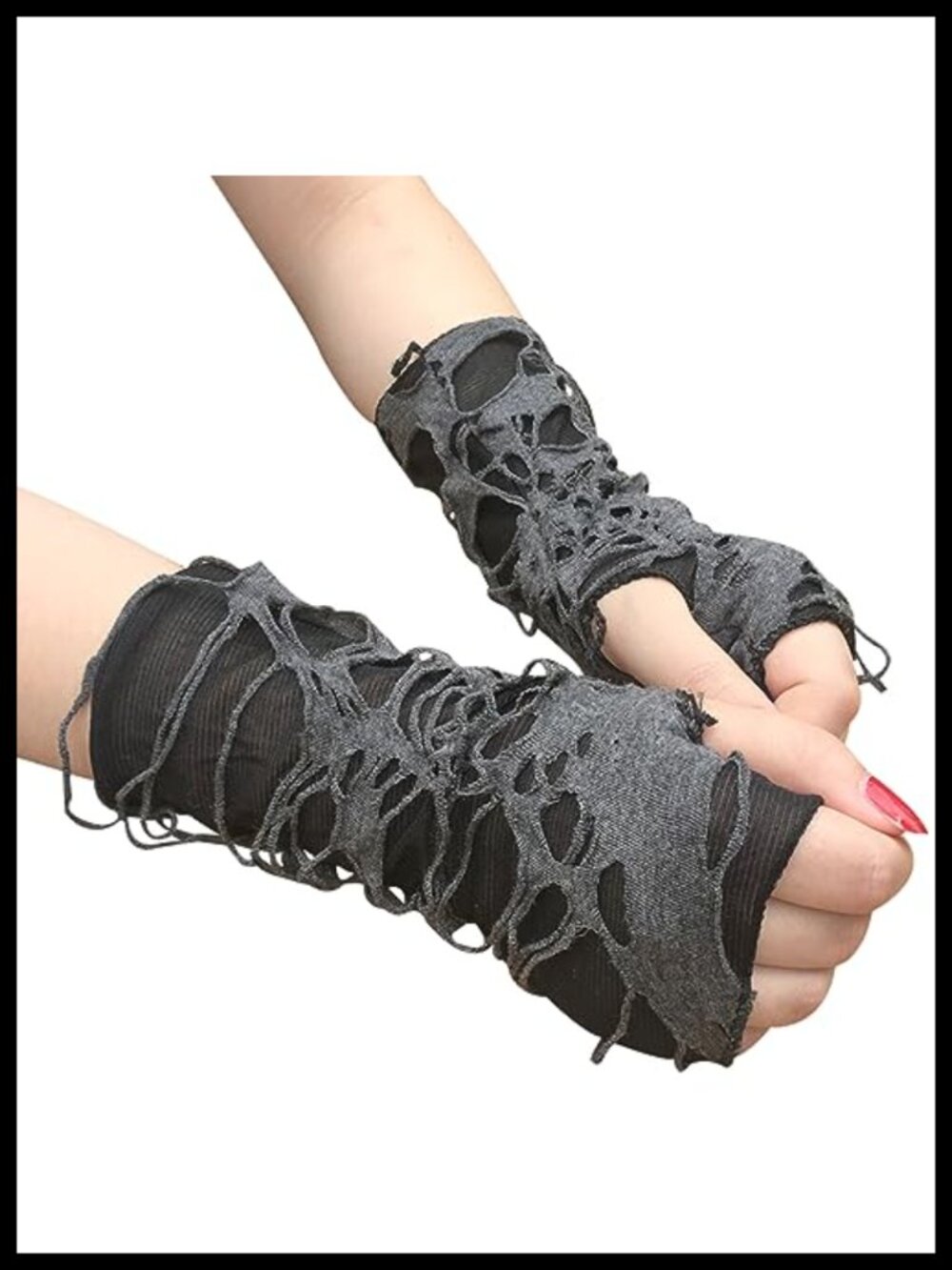 Punk Fingerless Gloves Gothic Arm Warmers Cosplay Halloween
